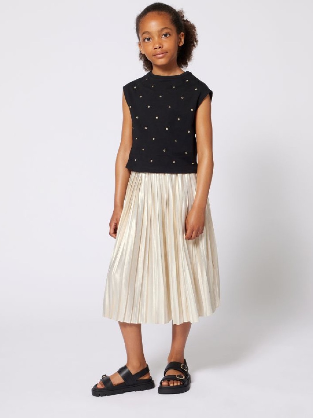 Michael Kors Metallic pleated skirt